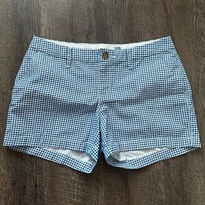 Blue gingham shorts